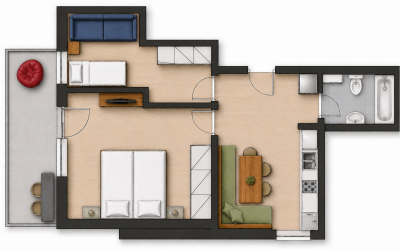Grundriss Appartement Hilde